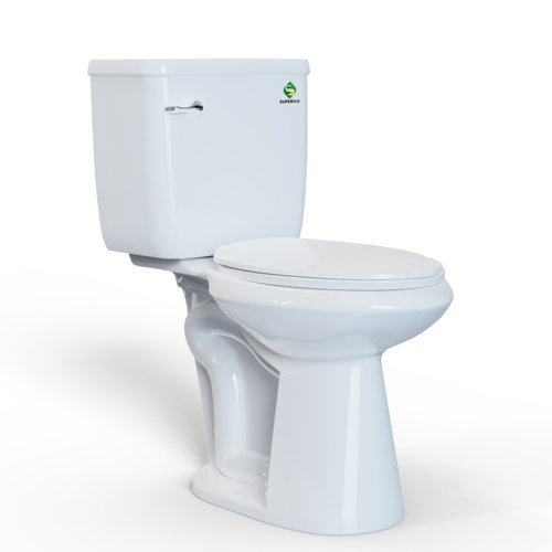 SUPERFLO 1.28 Gallons Per Minute GPF Elongated Chair Height Floor